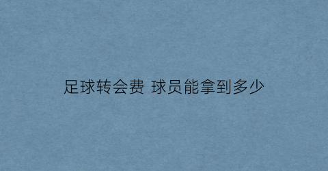 足球转会费球员能拿到多少(足球转会费球员能拿到多少)